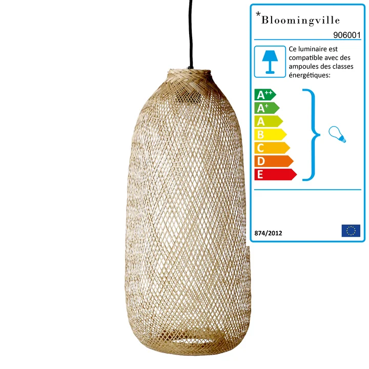 Suspension en bambou de Bloomingville, Ø 25 x H 65 cm