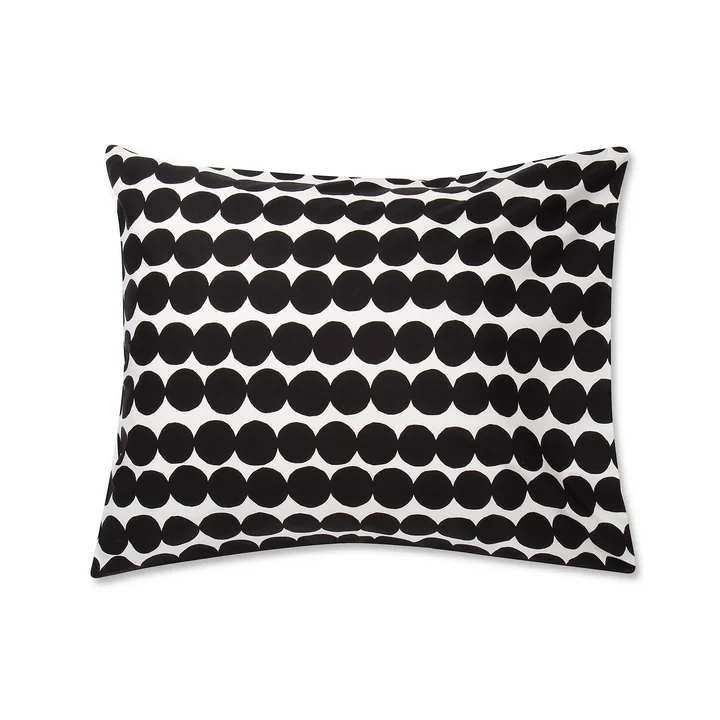 Taie d'oreiller Räsymatto de Marimekko, 50 x 60 cm en noir / blanc