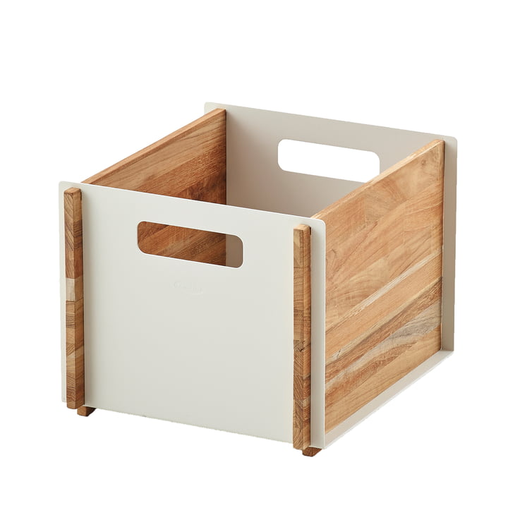 Box Boîte de rangement de Cane-line en teck / blanc