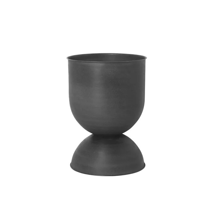 Hourglass Pot de fleurs small, Ø 31 x H 42,5 cm en noir / gris foncé de Ferm Living