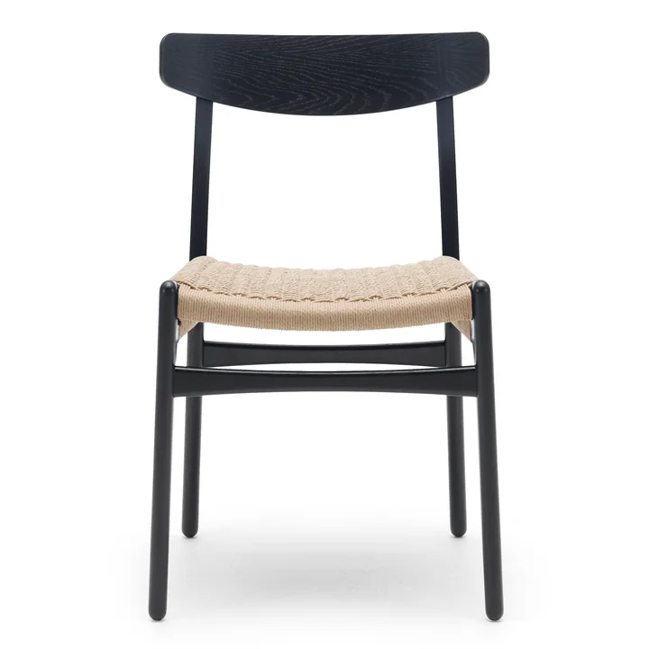 CH23 Chair de Carl Hansen en chêne teinté noir / tressage naturel
