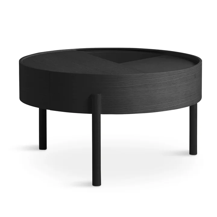 Arc Table basse Ø 66 cm H 38 cm de Woud en frêne laqué noir