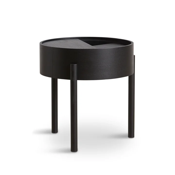 Arc Table d'appoint Ø 42 cm H 45 cm de Woud en frêne laqué noir