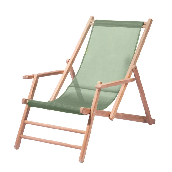 Maxx Deckchair de Jan Kurtz en teck avec revêtement en tissu synthétique salbei