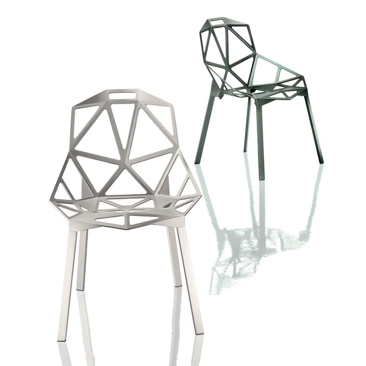 Chair One Chaise empilable de Magis en gris et gris-vert