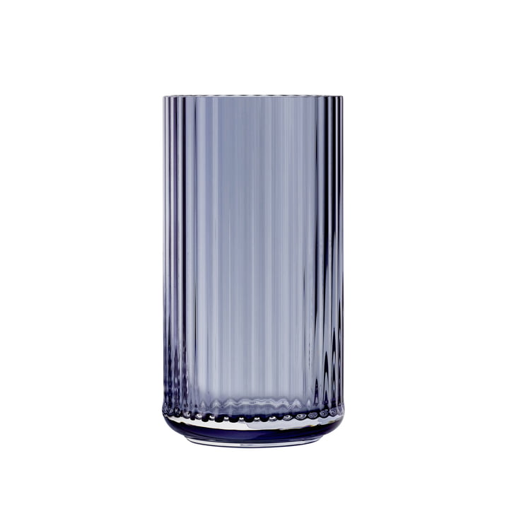 Vase en verre H 20 cm de Lyngby Porcelæn en bleu