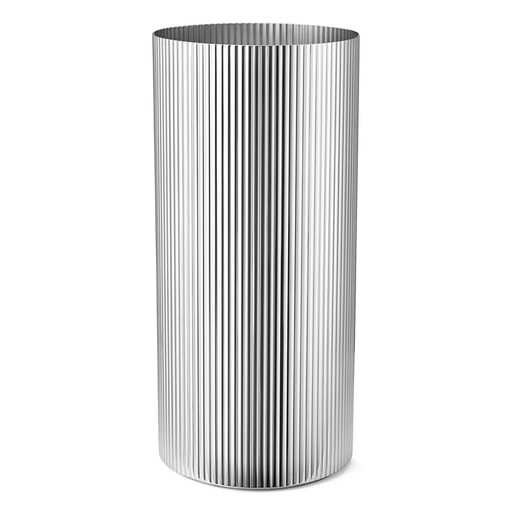 Vase Bernadotte grand modèle en acier inoxydable poli par Georg Jensen 
