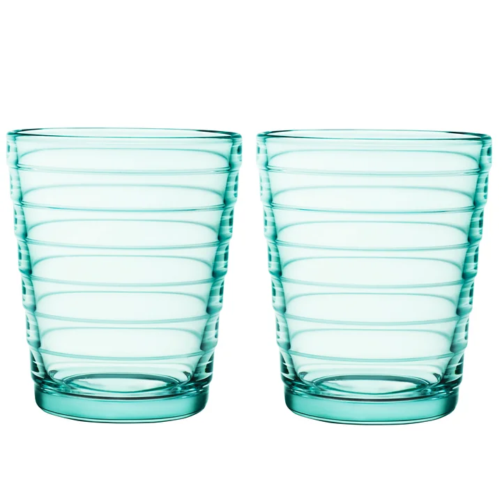 Aino Aalto Gobelet en verre 22 cl vert d'eau (set de 2) de Iittala