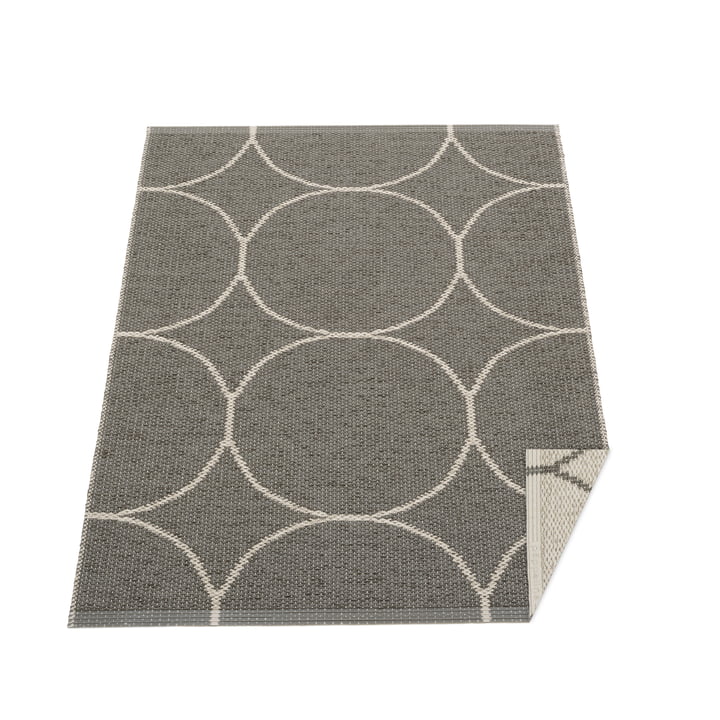 Tapis réversible Boo, 70 x 100 cm, anthracite / lin Pappelina 