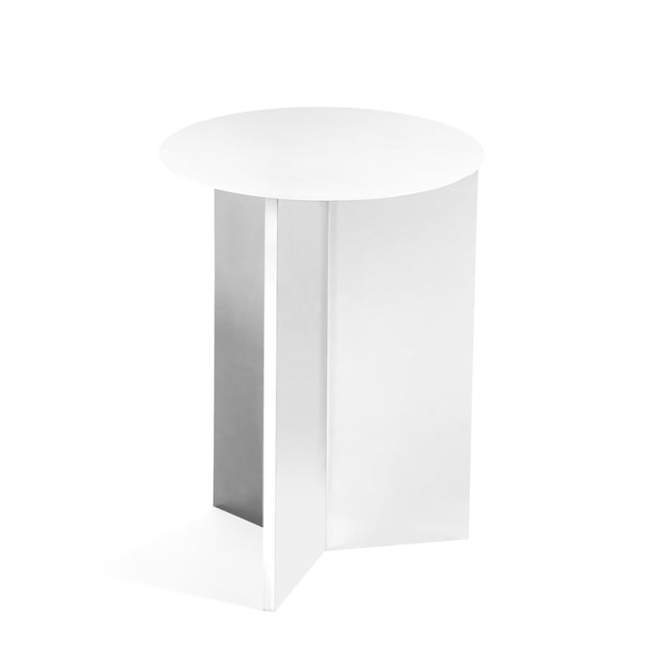 Slit Table High, Ø 35 x 47 cm de Hay en blanc