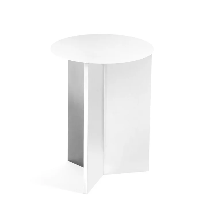 Slit Table High, Ø 35 x 47 cm de HAY en blanc