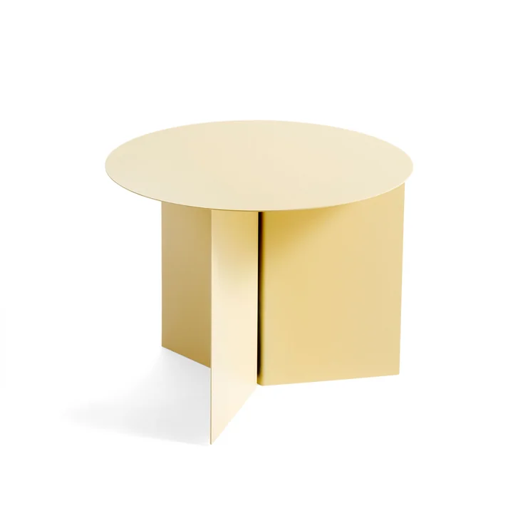 Slit Table Round Ø 45 x 35,5 cm de HAY en jaune clair
