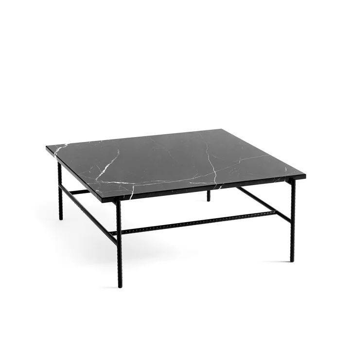 Rebar Coffee Table 80 x 84 cm de HAY en marbre / noir