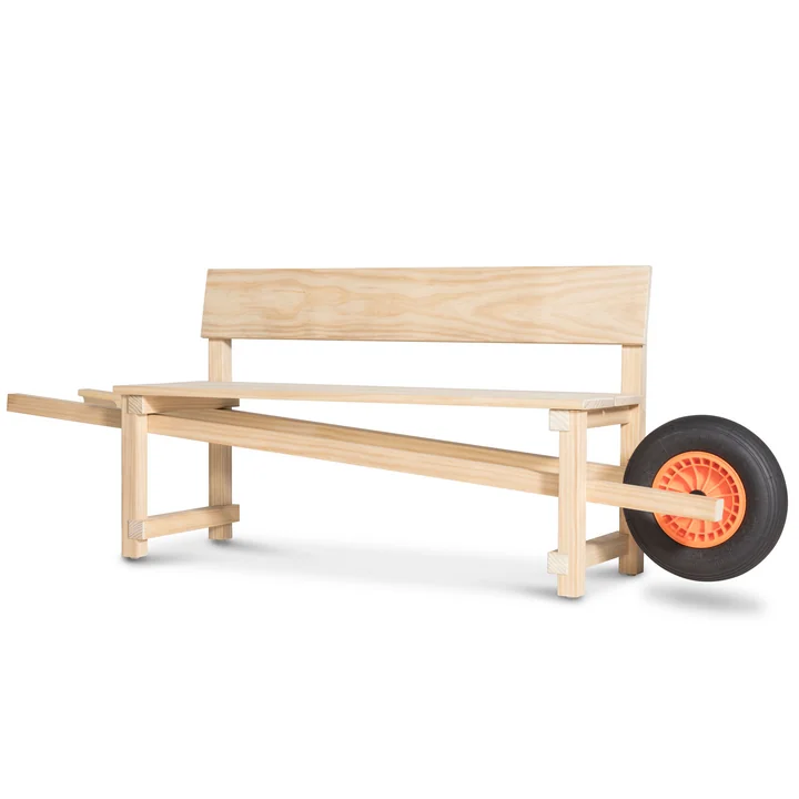 Wheelbench en chêne naturel de Weltevree