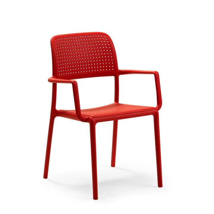 Bora Chaise avec accoudoirs rouge de Nardi