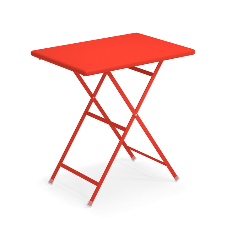 Arc en Ciel Table pliante, 70 x 50 cm en rouge écarlate de Emu