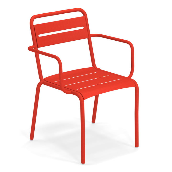 Star Chaise avec accoudoirs en rouge écarlate de Emu