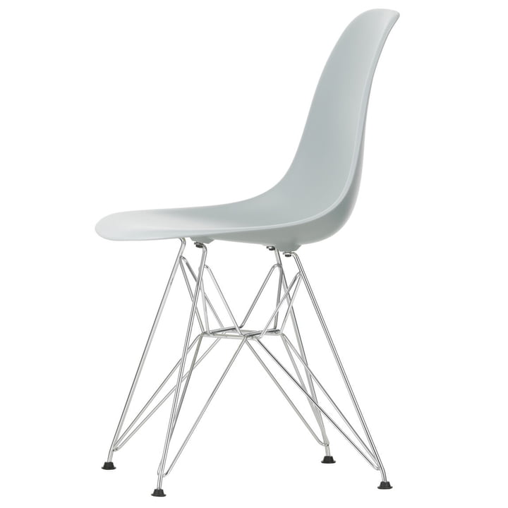Eames Plastic Side Chair DSR by Vitra en chromé / gris clair