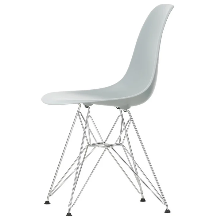 Eames Plastic Side Chair DSR by Vitra en chromé / gris clair