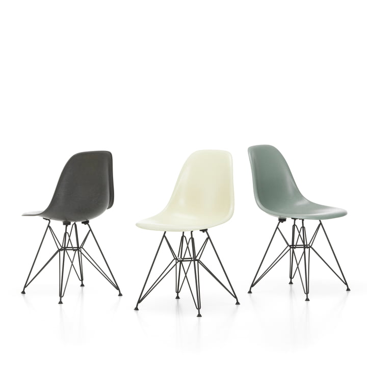 Fauteuil latéral Eames en fibre de verre DSR par Vitra