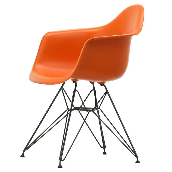 Eames Plastic Armchair DAR de Vitra en basic dark / orange rouille