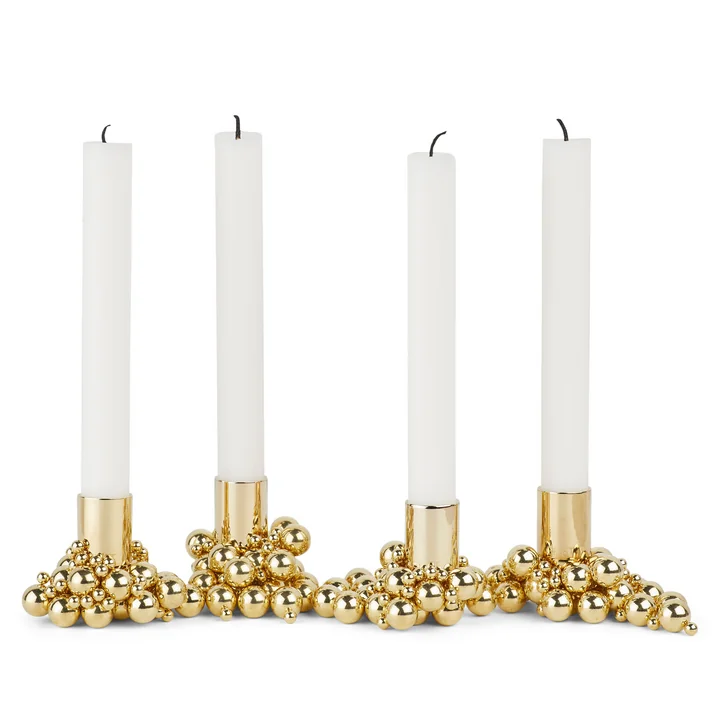 Bougeoir Molekyl 4 en laiton par Gejst 