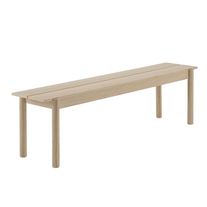 Banc linéaire en bois 170 x 34 cm en chêne par Muuto 