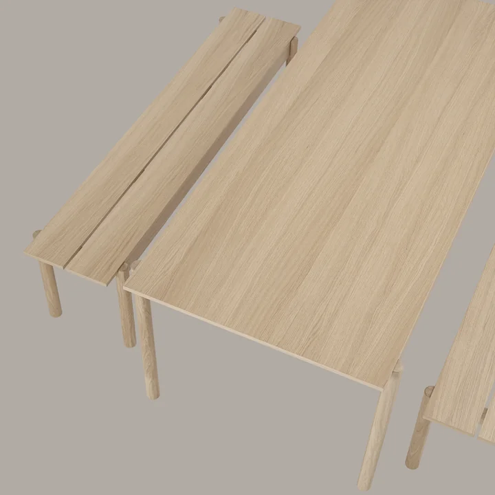 Table et banc de salle à manger Linear Wood de Muuto 