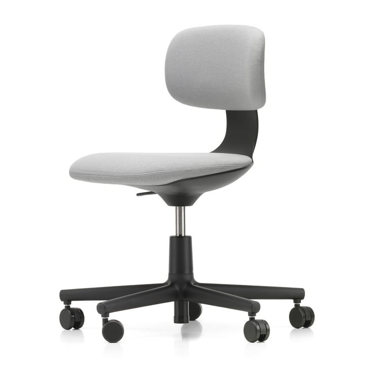 Rookie Chaise de bureau de Vitra en noir profond / Plano blanc crème / gris sierra