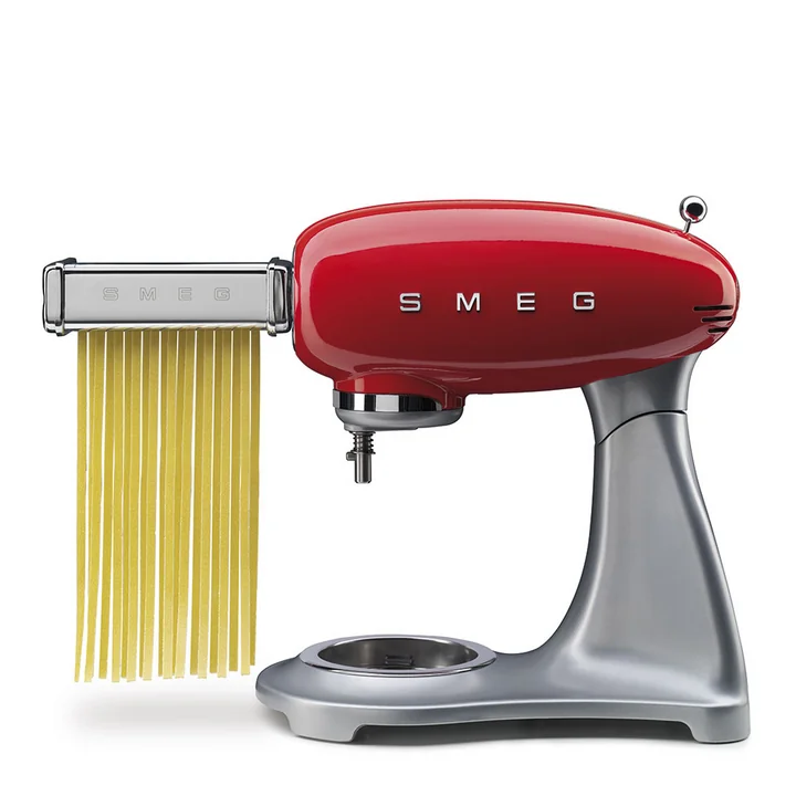 Rouleau à pâtes en acier inoxydable Smeg, Fettucini et Taglioni Cutter Set