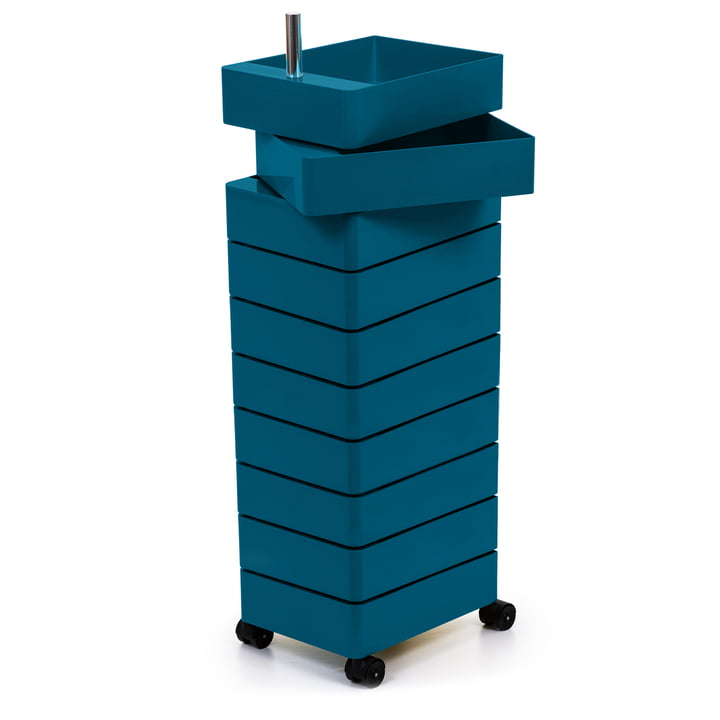 360° Container 10 compartiments en bleu de Magis