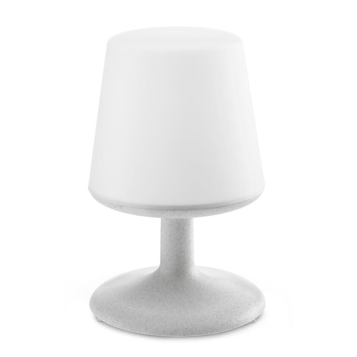 Lampe de table sans fil en gris organique de Koziol. 