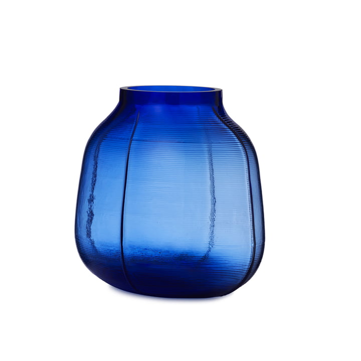 Step Vase H 23 cm en bleu de Normann Copenhagen