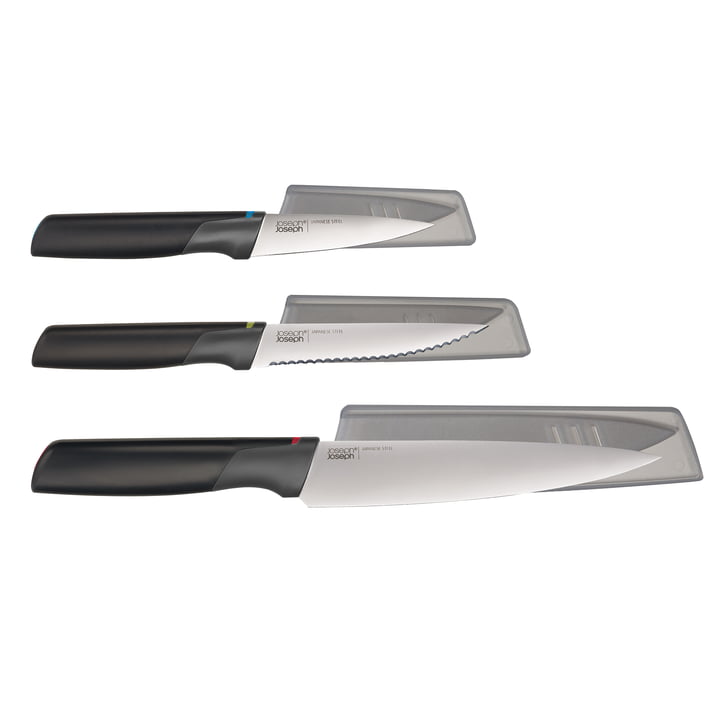 Elevate Set de couteaux 3 pièces avec supports de couteaux de Joseph Joseph en acier inoxydable