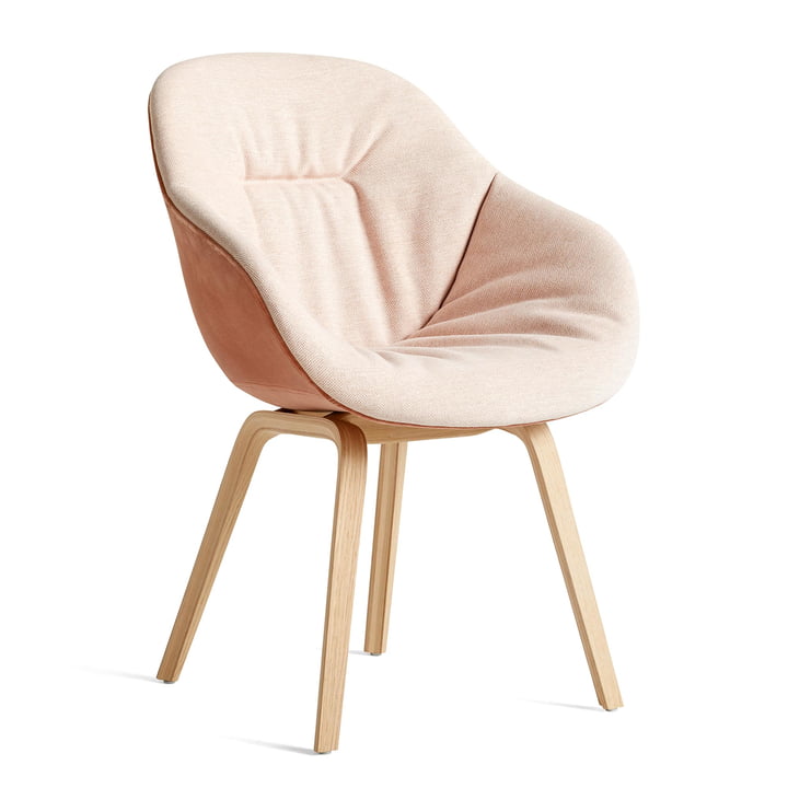 About A Chair AAC 123 Soft Duo Chêne laqué mat / rembourrage intérieur Mode 026 / dos Lola Rose de Hay