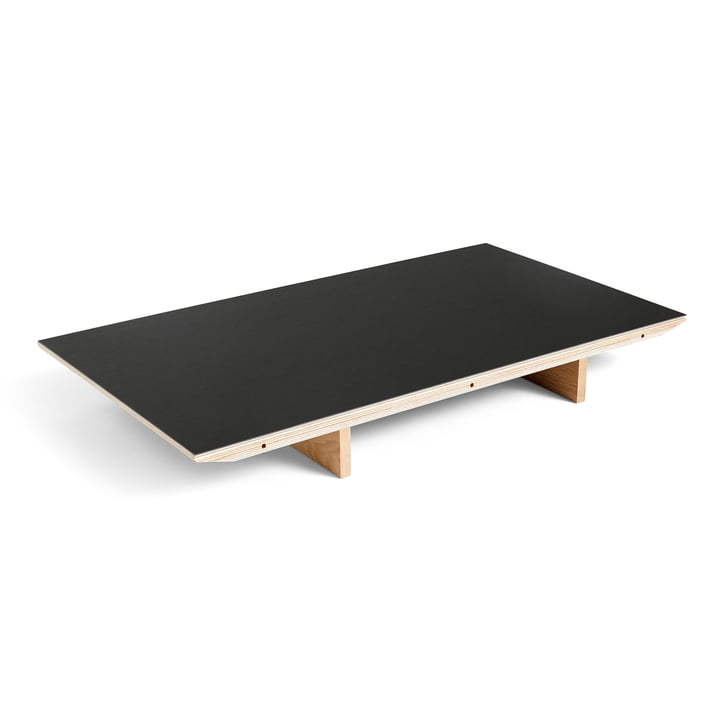 Plaque d'insertion pour CPH30 table à manger à rallonge, 50 x 80 cm, surface : linoléum noir / bord : contreplaqué laqué mat de Hay