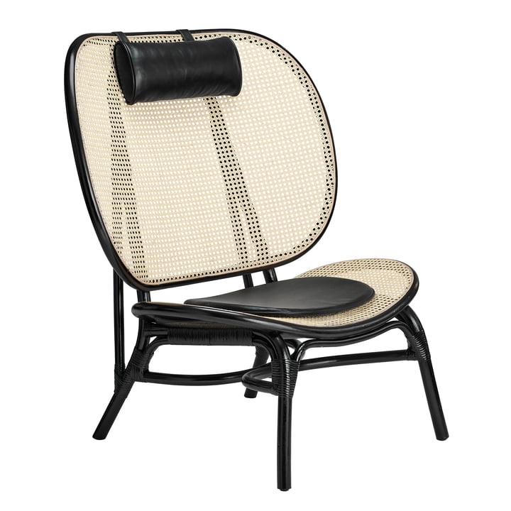 Chaise Nomad Lounge Chair by Norr11 en nature / noir