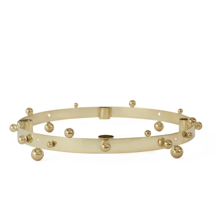 Porte-bougies de l'Avent Pearl, Ø 26 x H 5,7 cm, laiton de OYOY
