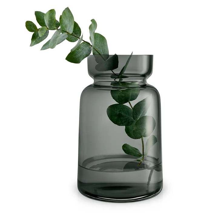 Vase en verre Silhouette H 18,5 cm d'Eva Solo en gris fumé