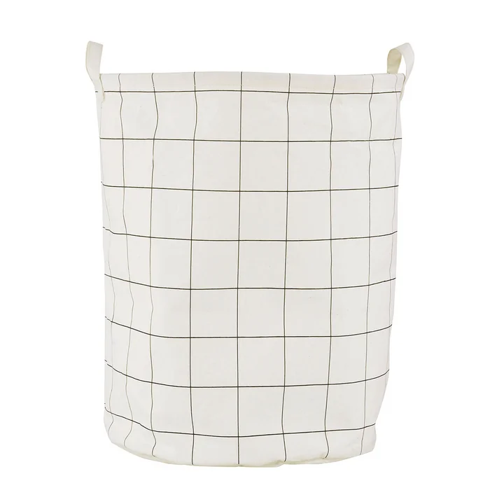 Panier à linge Carrés Ø 40 x H 50 cm par House Doctor en noir / blanc