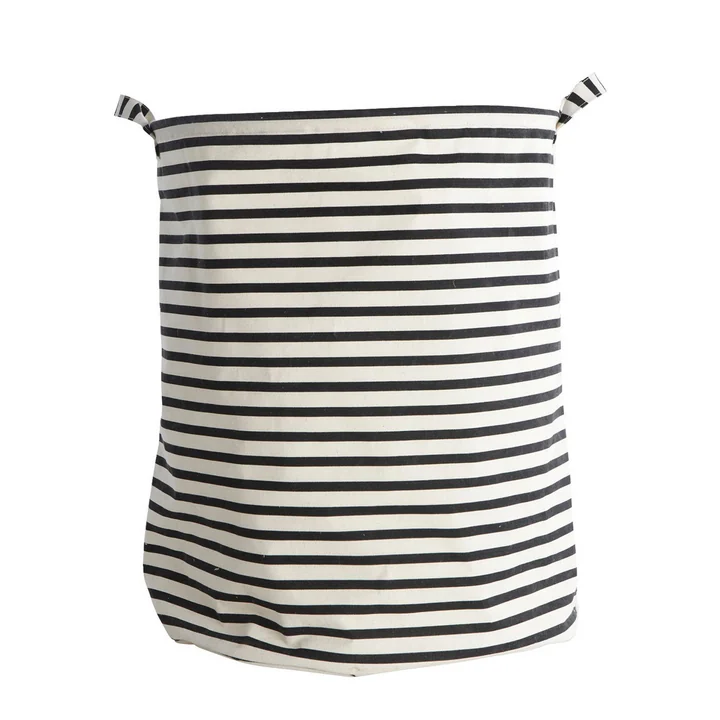 Panier à linge Stripes Ø 40 x H 50 cm par House Doctor en noir / blanc