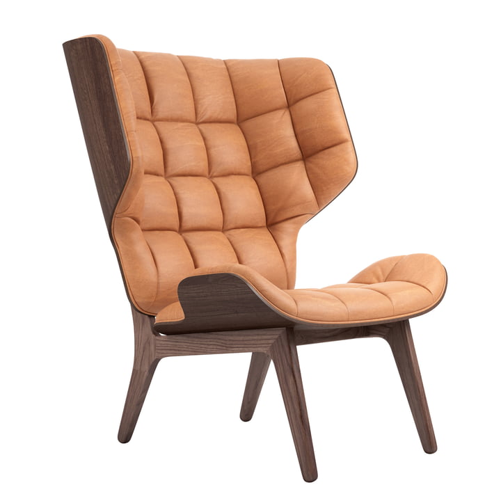 Chaise Mammoth Lounge Chair by Norr11 en chêne teinté / cuir cognac (21000)