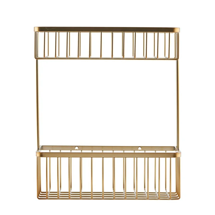 Panier Salle de bain Rangement, double / Laiton par le médecin de la maison