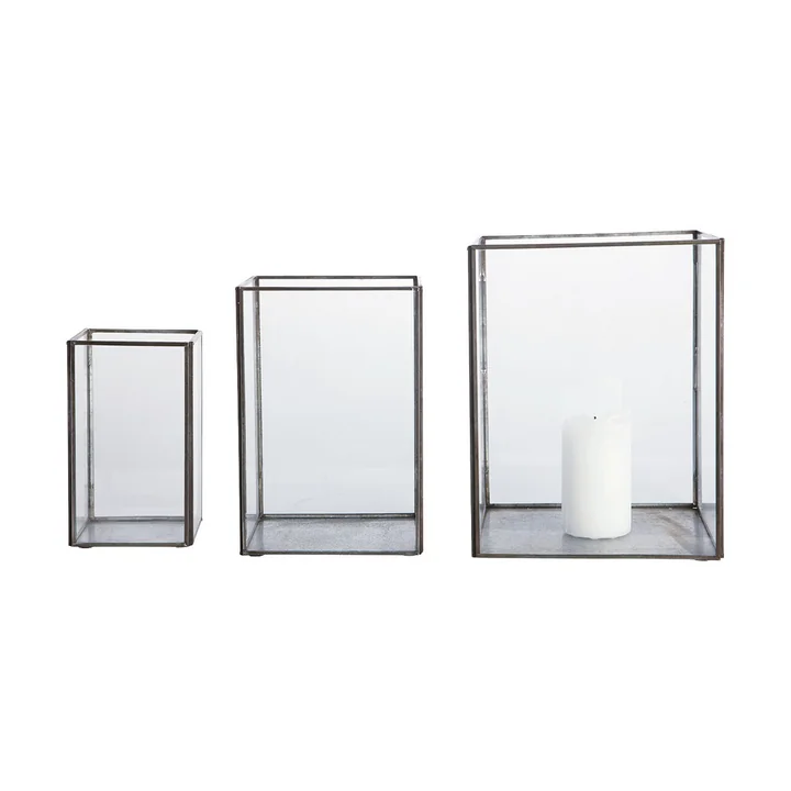 Médecin de maison - Lanterne de pilier, noir (Lot de 3)