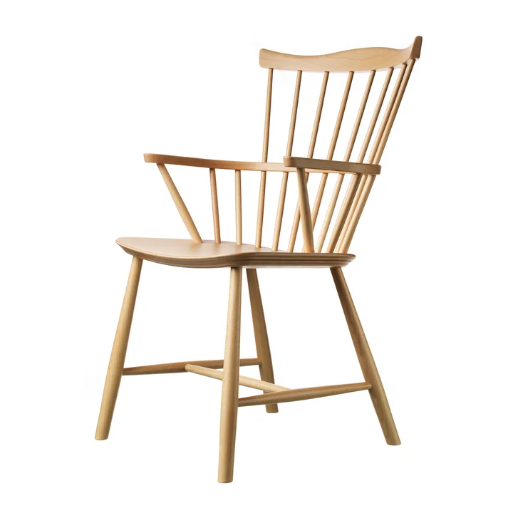 Fauteuil J52B, hêtre laqué clair par FDB Møbler