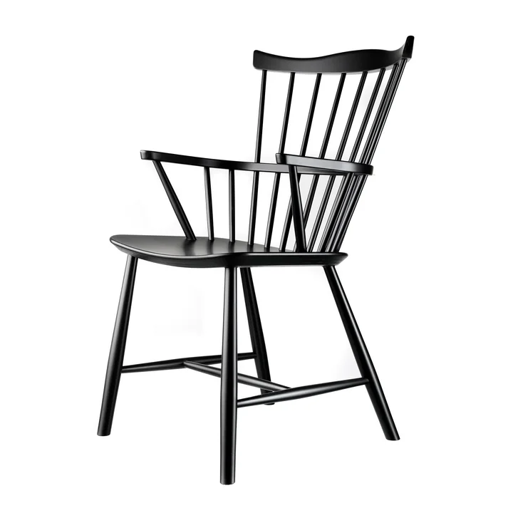 Fauteuil J52B, hêtre noir par FDB Møbler