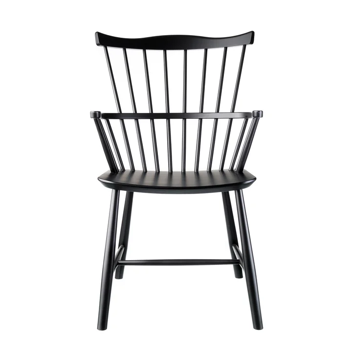 Fauteuil J52B, hêtre noir par FDB Møbler