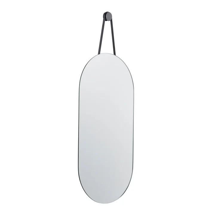 Miroir mural de série A ovale 60 x 30 cm de Zone Danemark en noir