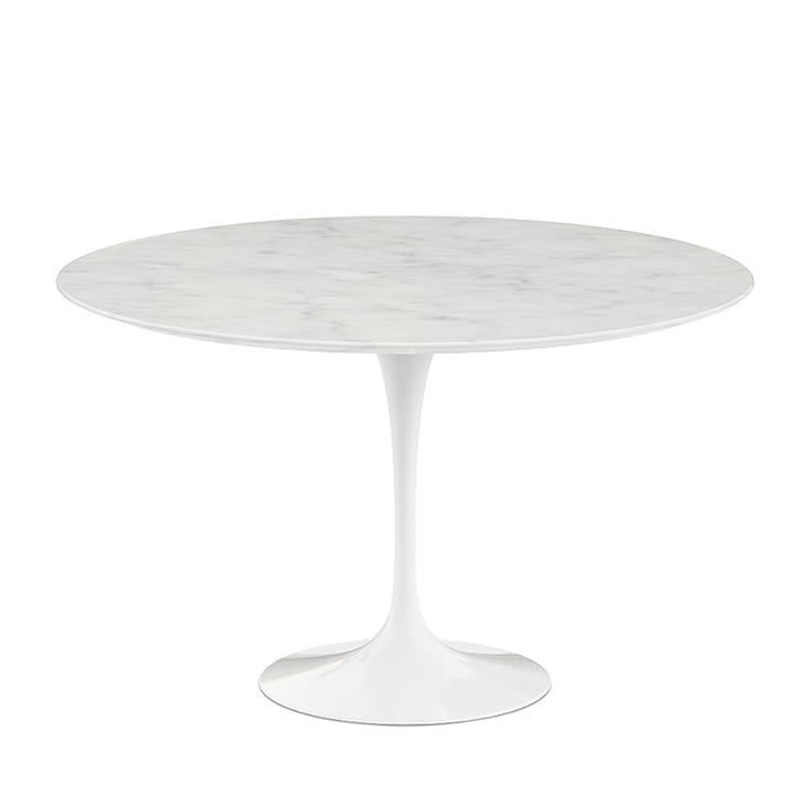 Table de bistro Tulipe Saarinen Ø 120 cm de Knoll en blanc / Mamor Statuarietto