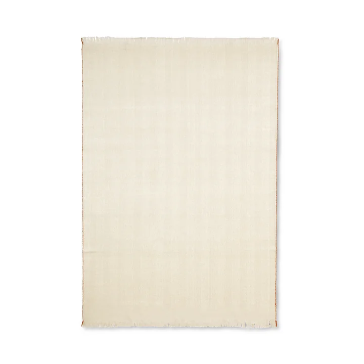 Couverture à chevrons 120 x 180 cm du ferment Vivre en blanc